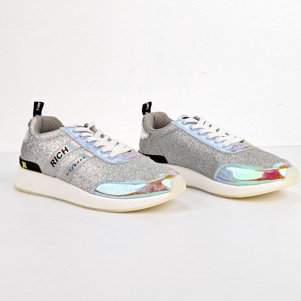 John Richmond Women Hologram Glitter Metallic Sneakers 9US EUR40